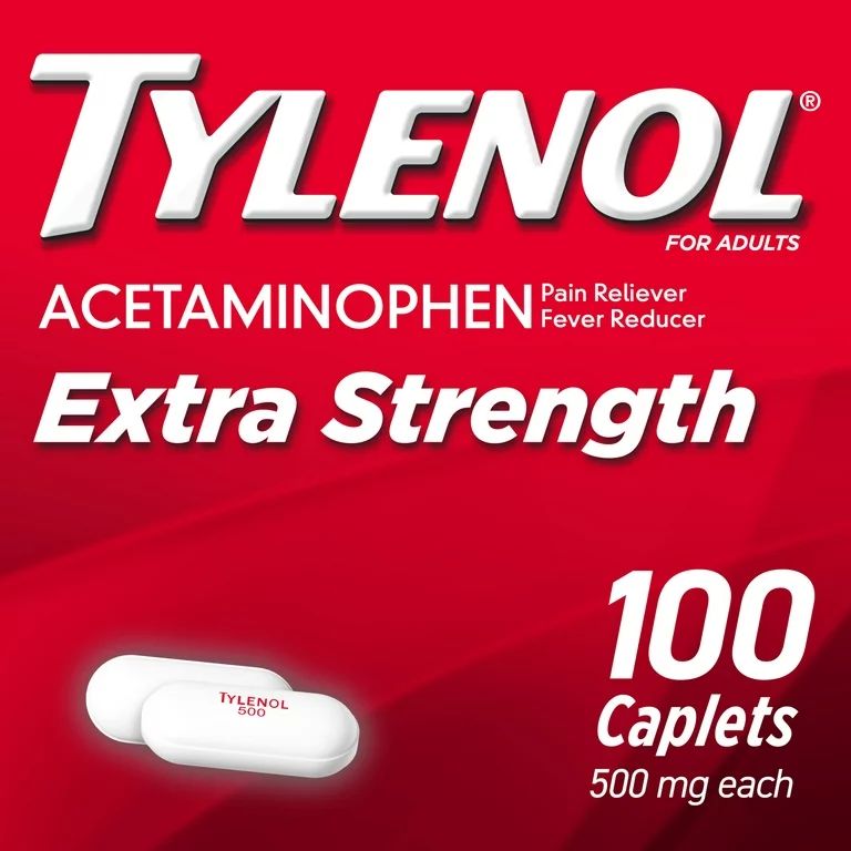 Tylenol Extra Strength Caplets with 500 mg Acetaminophen, 100 Ct | Walmart (US)