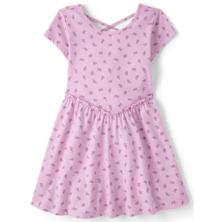 The Children's Place Girls Short Sleeve Cross Back Ruffle V-Waist Dress, Sizes XS-XXL | Walmart (US)