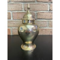 Brass Urn With Lid From India Ginger Jar Temple Memorial For Pets Medium Height Between 7 & 8 Inches | Etsy (US)