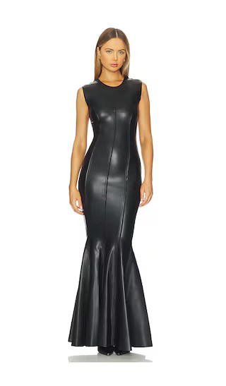Sleeveless Grace Fishtail Gown in Black | Revolve Clothing (Global)