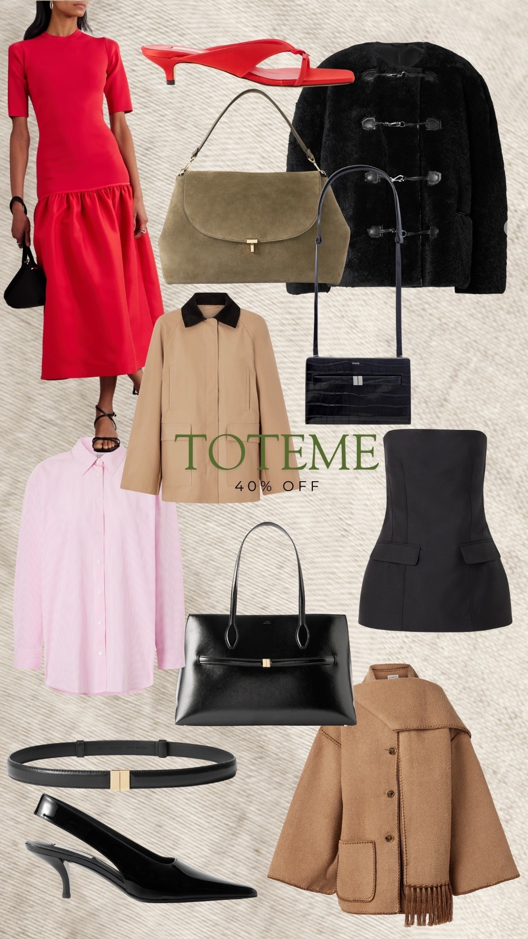 40% off toteme (at checkout). This is a huge sale. I have their sling back shoes, the poplin top and the jacket with the brown collar. Love the quality so much. ￼

#LTKSaleAlert #LTKWorkwear #LTKMothersDay