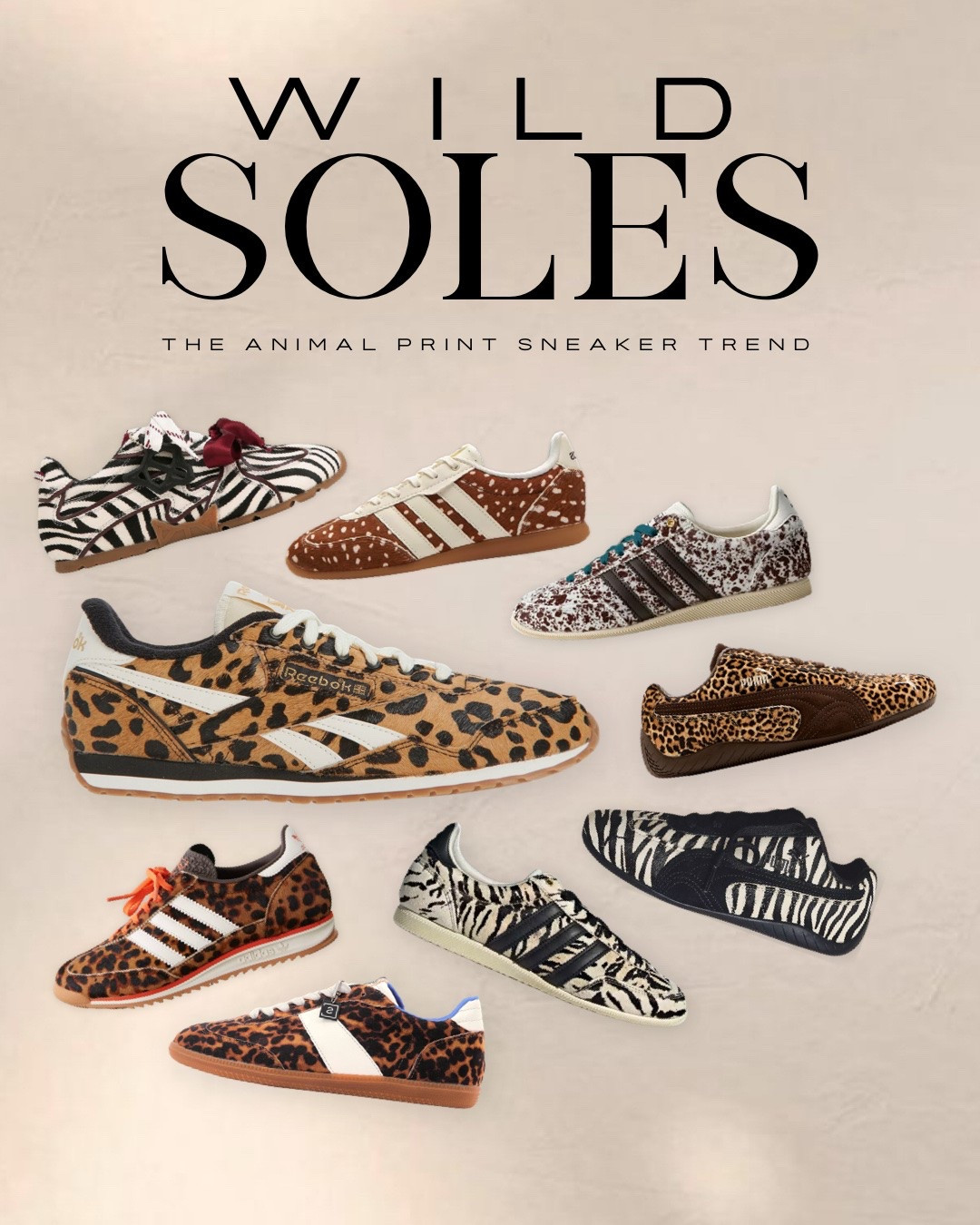 🐆 Wild soles are having a major moment.

Animal print sneakers are one of the biggest shoe trends this season, and they’re the easiest way to make a basic outfit look intentional. Whether you’re into leopard, zebra, cow print, or fawn-inspired styles, these fashion sneakers pair perfectly with jeans, barrel pants, leggings, dresses, and matching sets.

I’m rounding up the best animal print sneakers for women, including trending Adidas-inspired styles, Reebok, Puma, and other everyday sneakers you’ll actually wear.

✨ Save this collection if you’re looking for:
• Leopard print sneakers
• Zebra print sneakers
• Cow print sneakers
• Fashion sneakers for women
• Casual fall shoes
• Comfortable everyday sneakers
• Trending sneakers 2026
• Millennial fashion finds

#LTKootd #LTKmomlife #LTKOver40