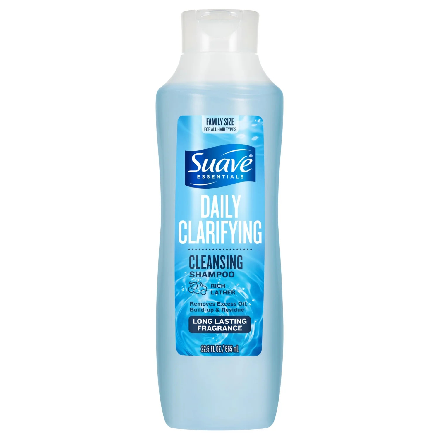 Suave Essentials Daily Clarifying Shampoo, Deep Cleansing for All Hair Types, 22.5 FL OZ | Walmart (US)