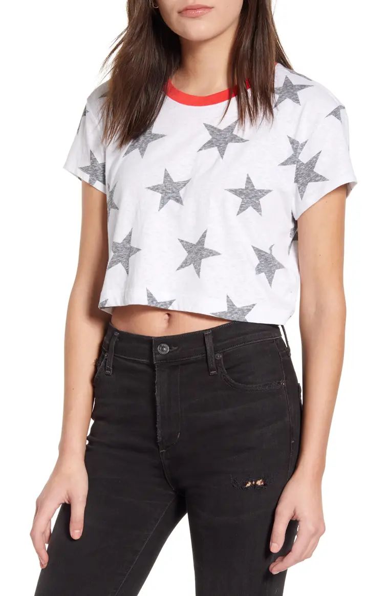 Lakeside Star Graphic Crop Ringer Tee | Nordstrom