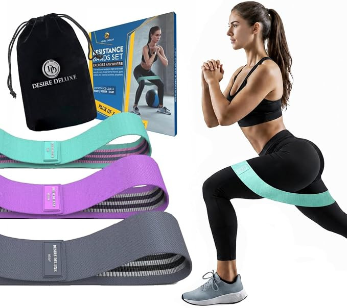 Desire Deluxe Premium Resistance Bands Set – Fabric Stretch Bands for Strength Training, Physic... | Amazon (US)