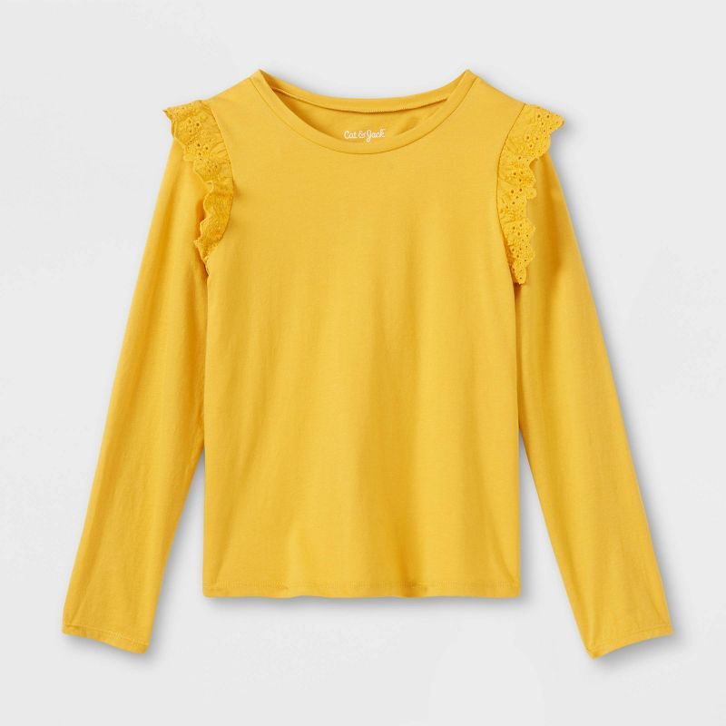Girls' Long Sleeve Eyelet T-Shirt - Cat & Jack™ | Target