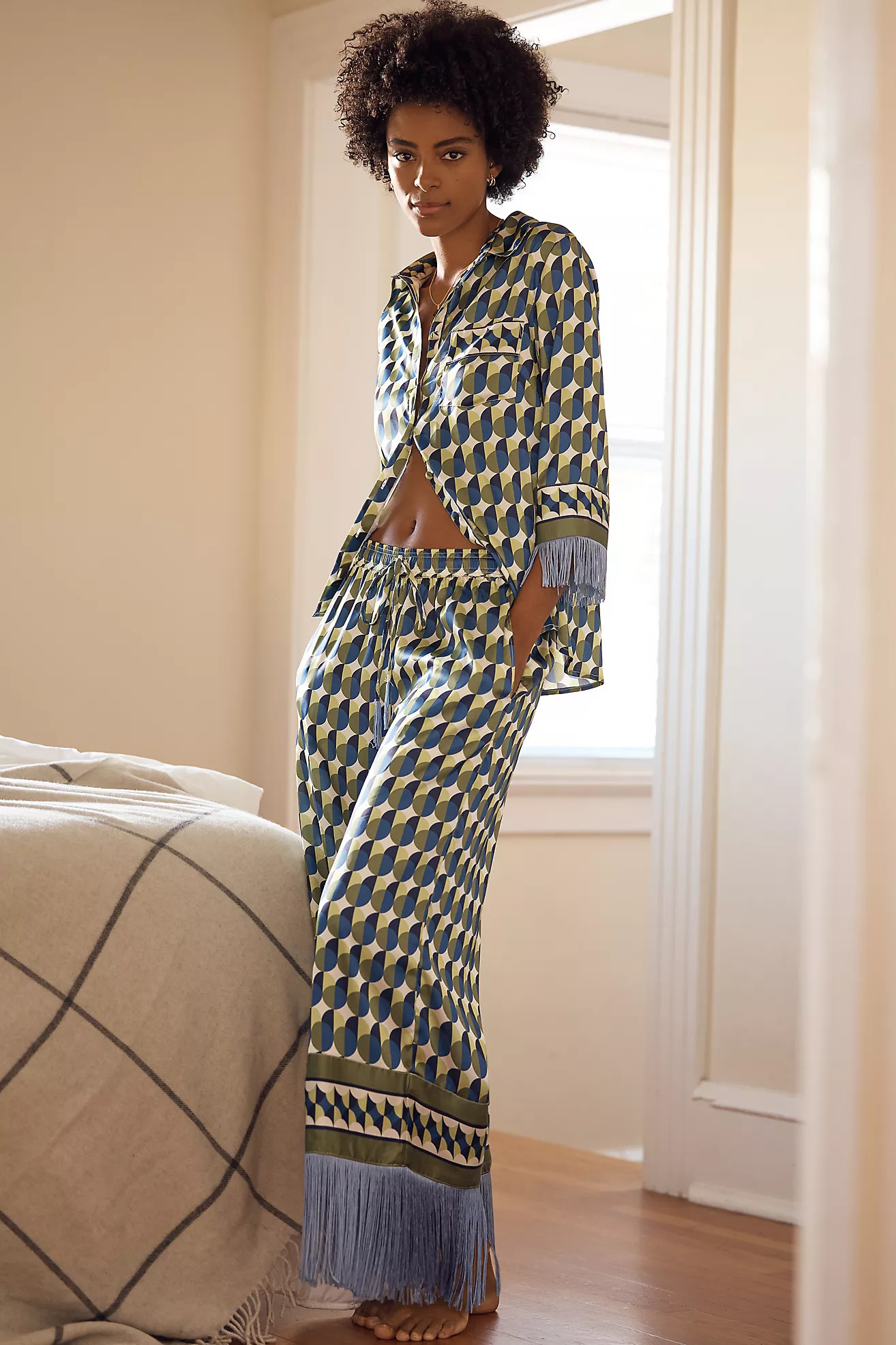 By Anthropologie Fringe-Cuff Pajama Pants | Anthropologie (US)