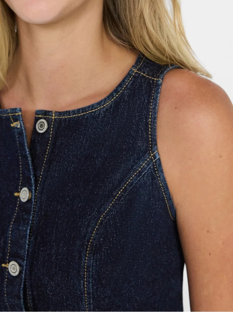 No Boundaries Cropped Denim Vest, Women’s XXS-XXL | Walmart (US)