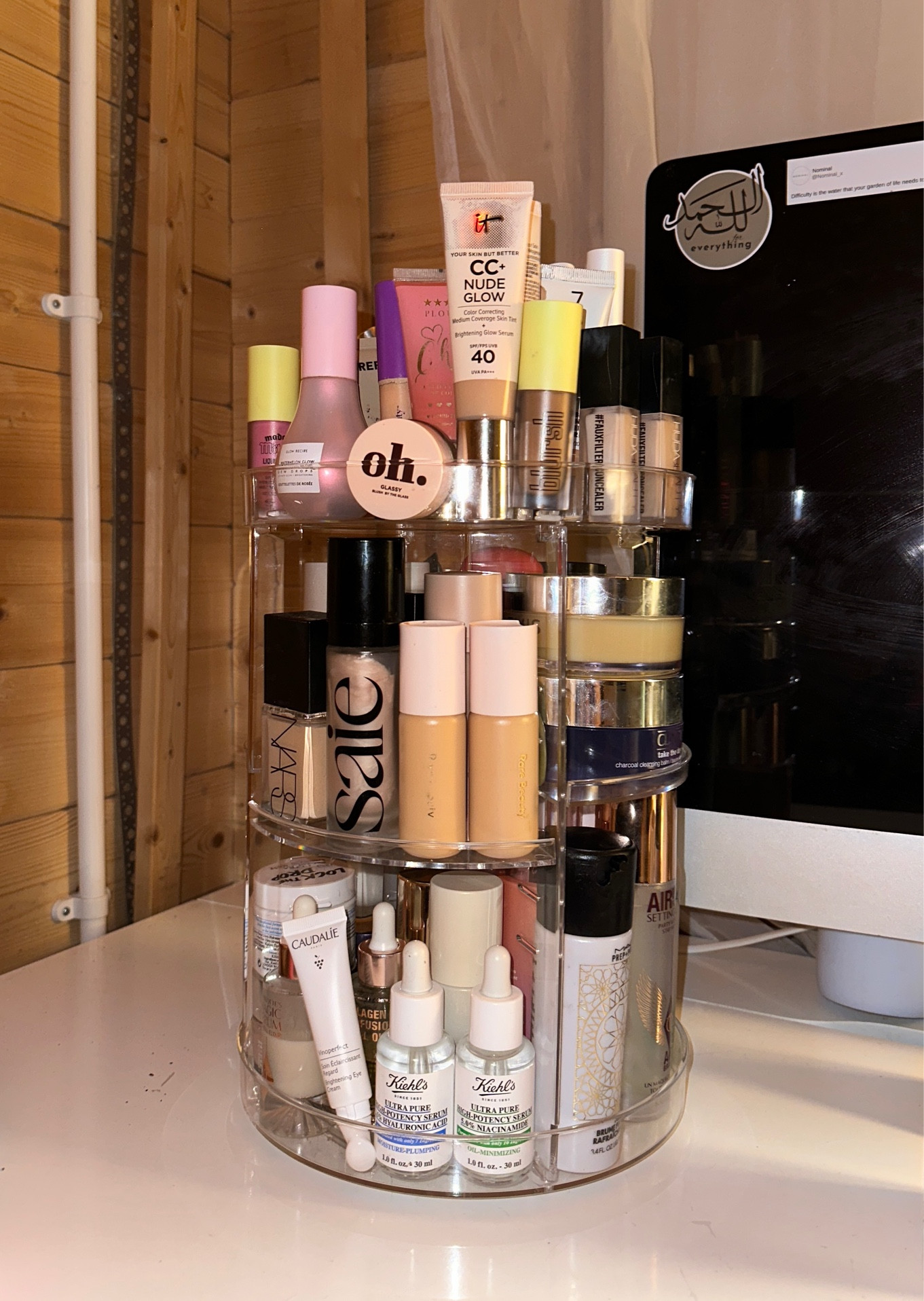 Acrylic spinning makeup/skincare organiser. 
This one fits soooo much! I’d highly recommend, it also can hold a lot in terms of weight so pile it upppp 

#LTKeurope #LTKhome #LTKbeauty