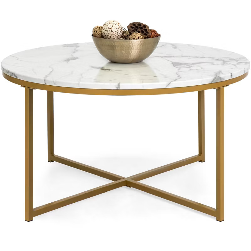 Best Choice Products 36in Faux Marble Modern Round Living Room Accent Coffee Table w/ Metal Frame | Target