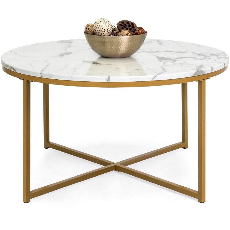 Best Choice Products 36in Faux Marble Modern Round Living Room Accent Coffee Table w/ Metal Frame | Target