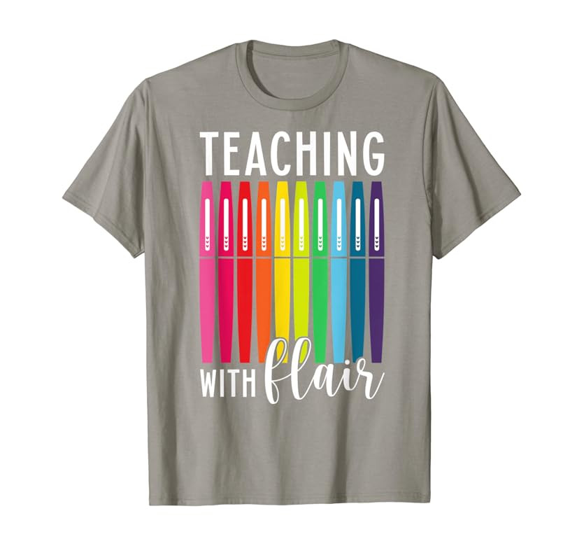 Women's Teaching With Flair Pen Teacher Draw Teacher Gift T-Shirt | Amazon (US)