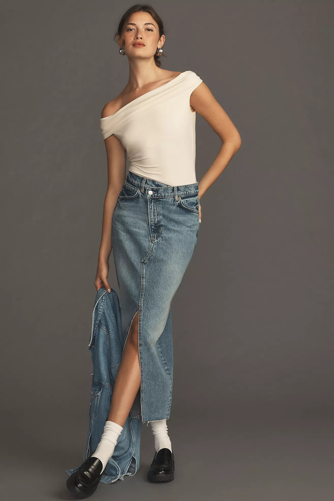 Reformation Nila Long Denim Skirt | Anthropologie (US)