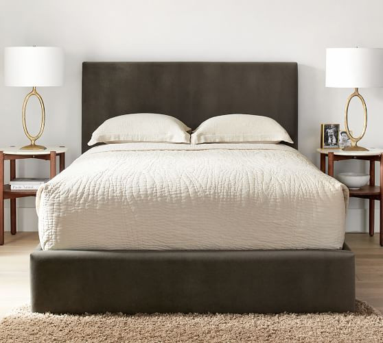 Raleigh Square Upholstered Platform Bed | Pottery Barn (US)