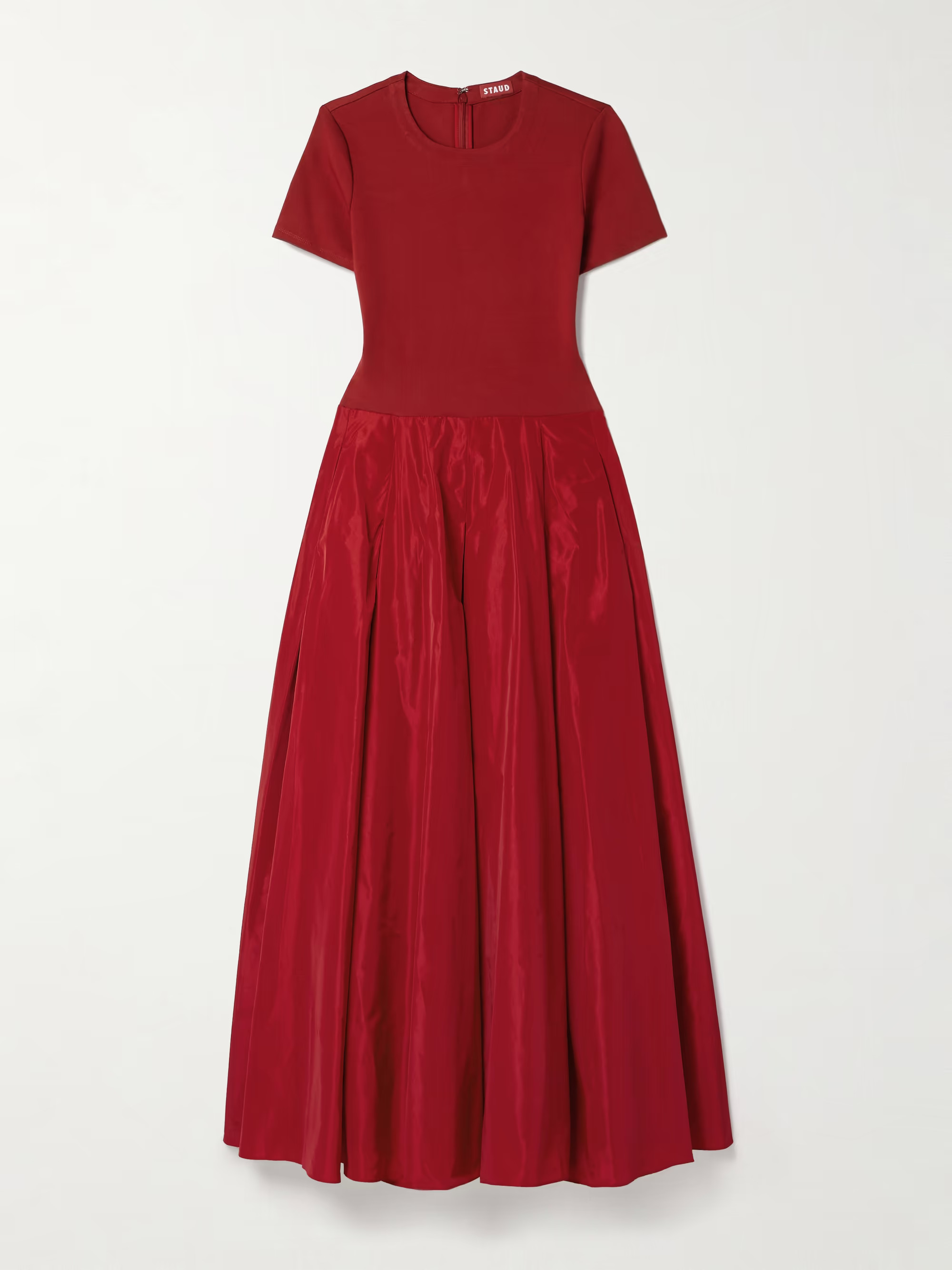 Hopper stretch-jersey and pleated faille maxi dress | NET-A-PORTER (US)