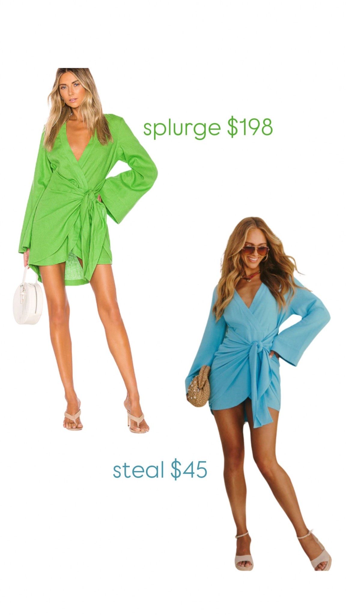 The cutest and comfiest wrap dress you’ll find. Two different brands… splurge vs steal. Two different beautiful vibrant colors. Both are amazing dresses. I have both in an extra small and they are closet staples.  

#WRAPDresses  #LongSleeveDresses #LongSleeveWRAPDresses #SummerStyle #FallStyle #LinenDress #LinenWrapDress #ResortStyle #VacationStyle #ResortOutfit #VacationOutfit

#LTKFindsUnder50 #LTKOver40 #LTKStyleTip