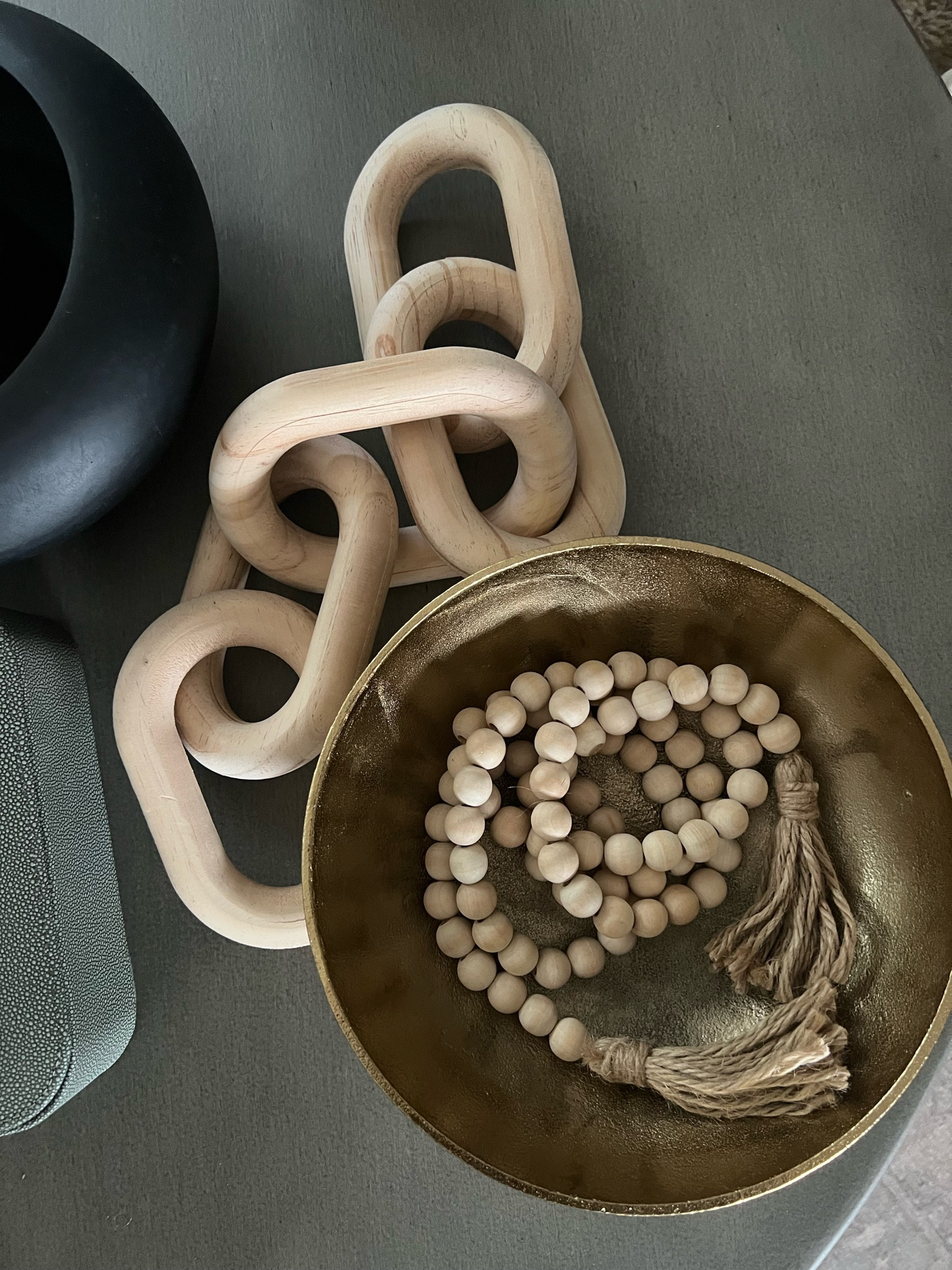 Amazon wood link and beads / remote control hiding box from Target wood bowl from Amazon / gold bowl from Target ALL under $50

#LTKhome #LTKunder50 #LTKstyletip