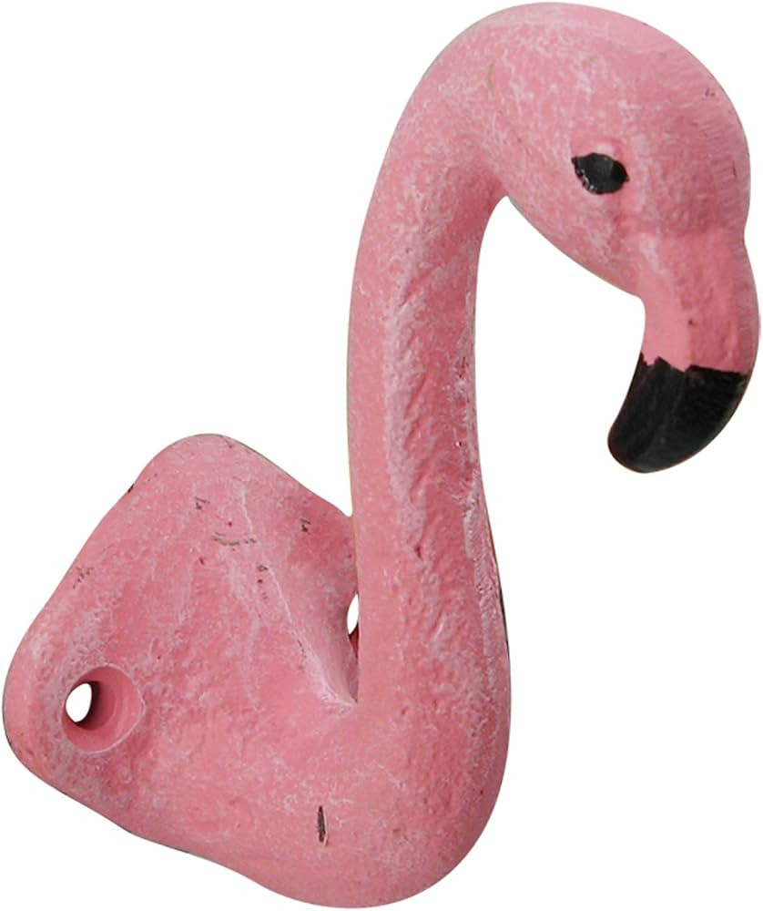 Chesapeake Bay Pink Flamingo Head Single Wall Hook Distressed Cast Iron 4 Inches | Amazon (US)