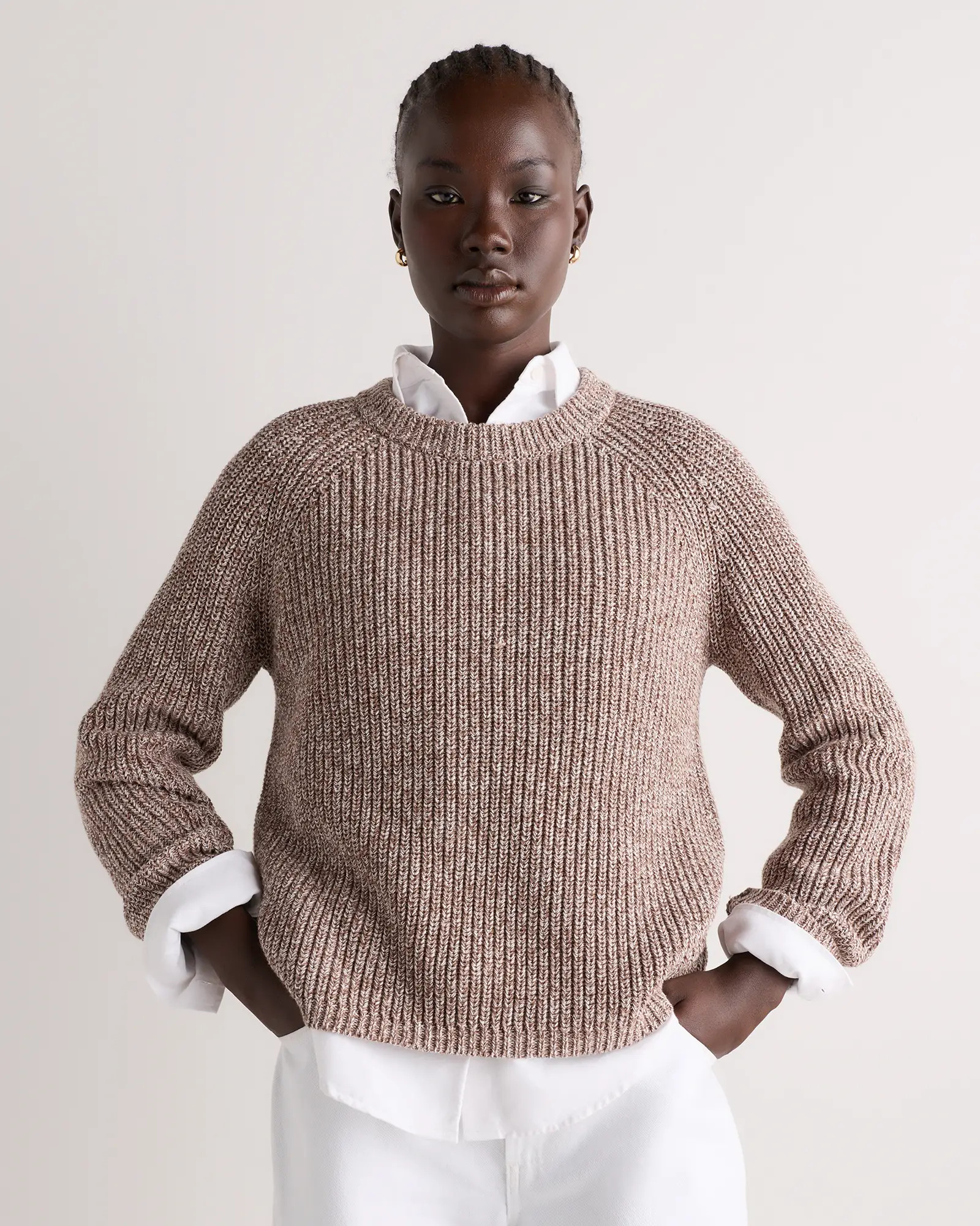 100% Organic Cotton Fisherman Crew Sweater | Quince