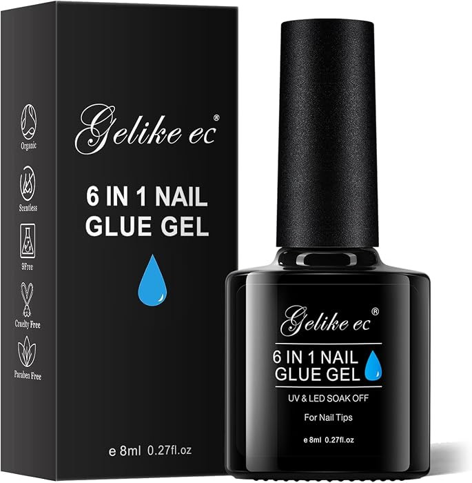 Gelike Gel Nail Glue for Press Ons - Strong UV Nail Glue for Nail Tips | Amazon (US)