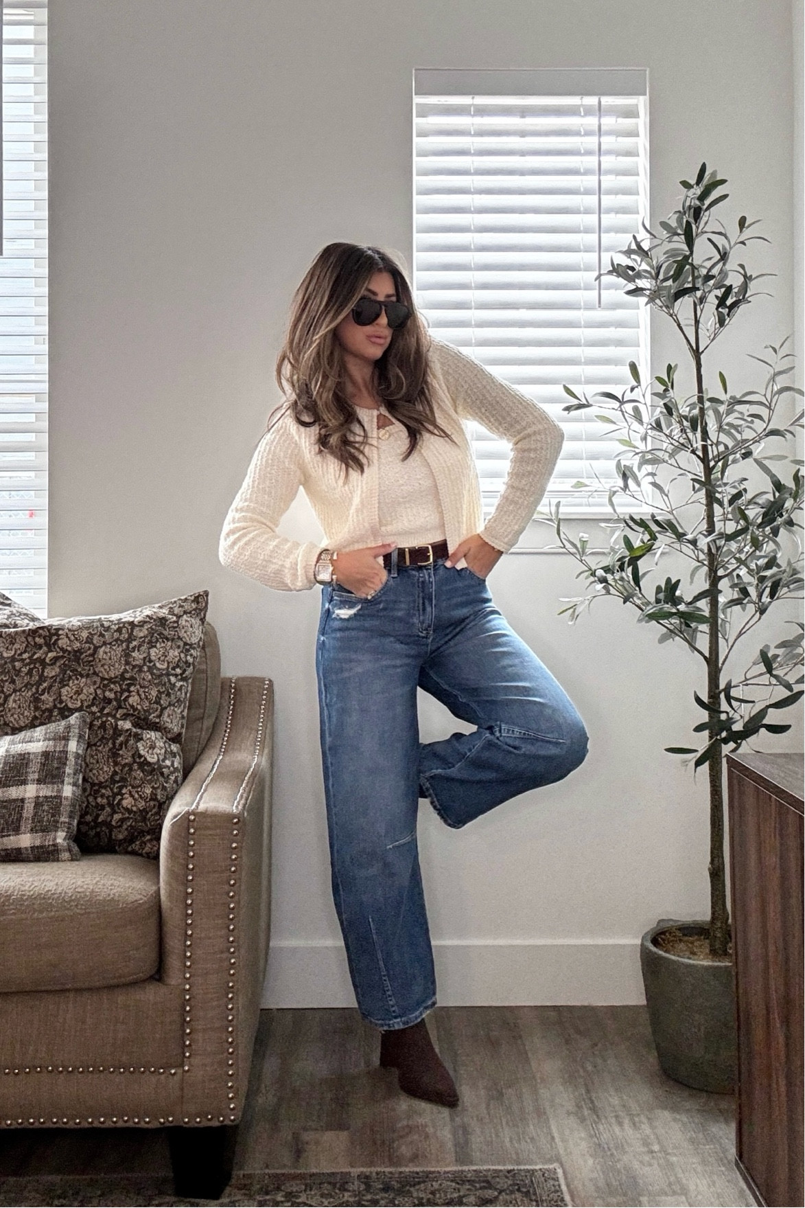 Elevated casual winter outfit. Knit sweater and tank combo is perfection! Wearing med and tts in jeans. Use my code LAURENHORN30 to save 30%! Xx Good sitewide at vici 

#LTKSeasonal #LTKStyleTip #LTKFindsUnder100