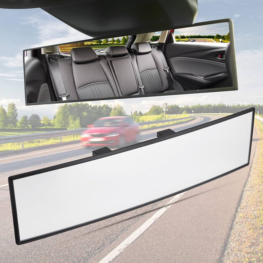 JOYTUTUS Rear View Mirror, Universal 11.81 Inch Panoramic Convex Rearview Mirror, Interior Clip-o... | Amazon (US)