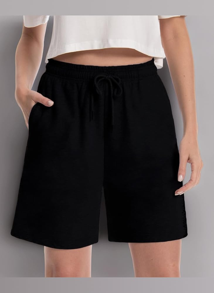 Women's High Waisted Cotton Jogger Shorts Loose Fit Gym Running Lounge Wear with Pockets, Summer ... | Amazon (UK)