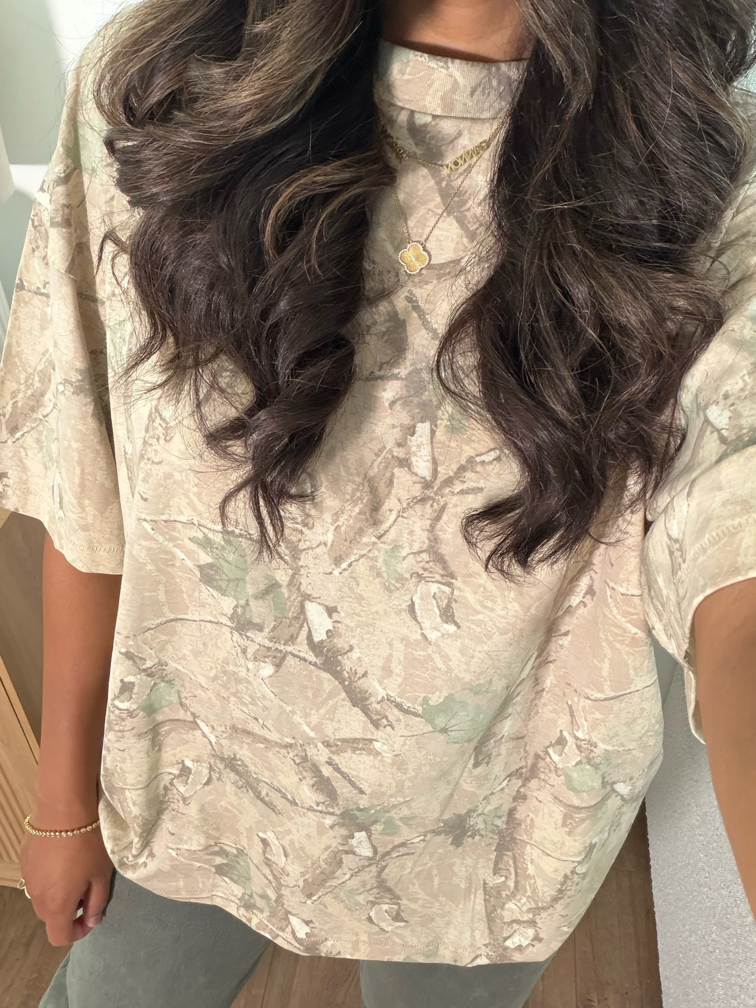 The cutest Walmart fine!!! Camo tee under $10!! Casual style size large! @abercrombie jeans curve love 28 long! Sis kiss necklaces

#LTKgrwm #LTKootd