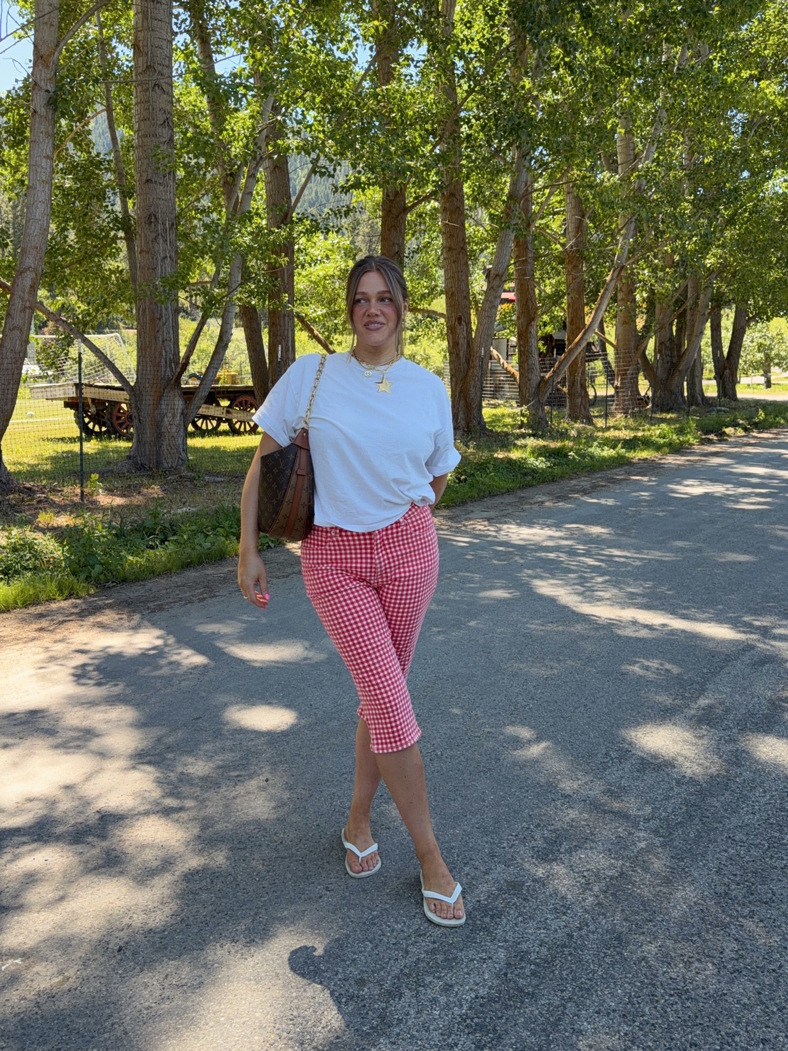 Good American gingham red pants size 10! Code BRE for Bracha necklace!

#summerstyle #gingham #flipflops #bracha #starnecklace #bresheppard

#LTKootd #LTKmomlife