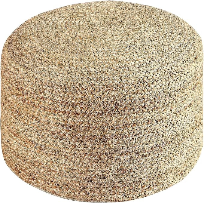 Natural Boho Round Jute Floor Pouf… | Amazon (US)