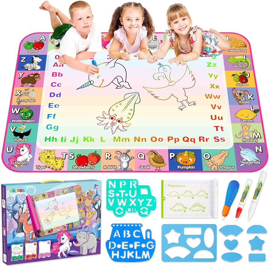 KKONES Water Doodle Mat - Kids Water Drawing Mat, Toddlers Doodle Board Educational Toy - Water P... | Amazon (US)