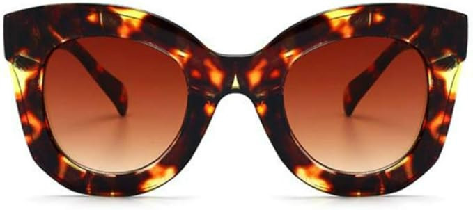 Butterfly Sunglasses Semi Cat Eye Glasses Plastic Frame Clear Gradient Lenses | Amazon (US)