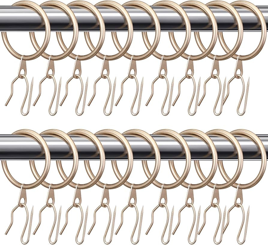 Amazon.com: 100 Set 1.26 Inch Metal Curtain Rings with Eyelets Curtain Hooks for Drapes and Metal... | Amazon (US)