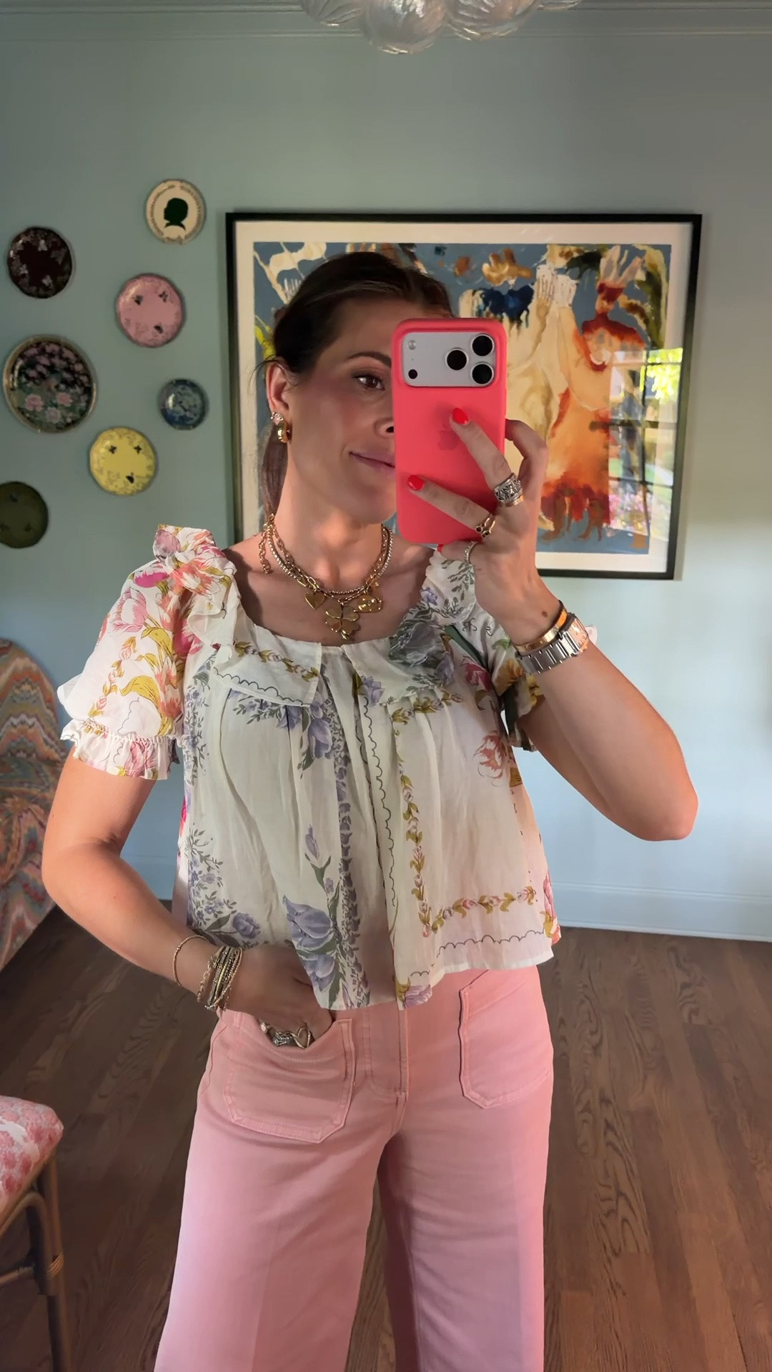 Tonight’s outfit! Wearing xsmalls // use code GLITTER20 to save on blouse & SHELBYBXSPANX to save on pants!