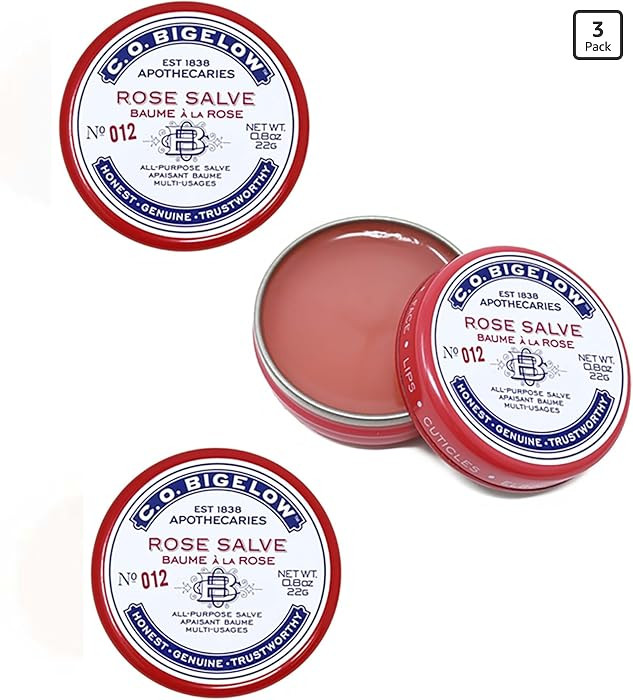 C.O. Bigelow Rose Salve Tins, Pack of 3 Lip Balm Tins, All Purpose Salve for Lips, Cuticles, Hand... | Amazon (US)