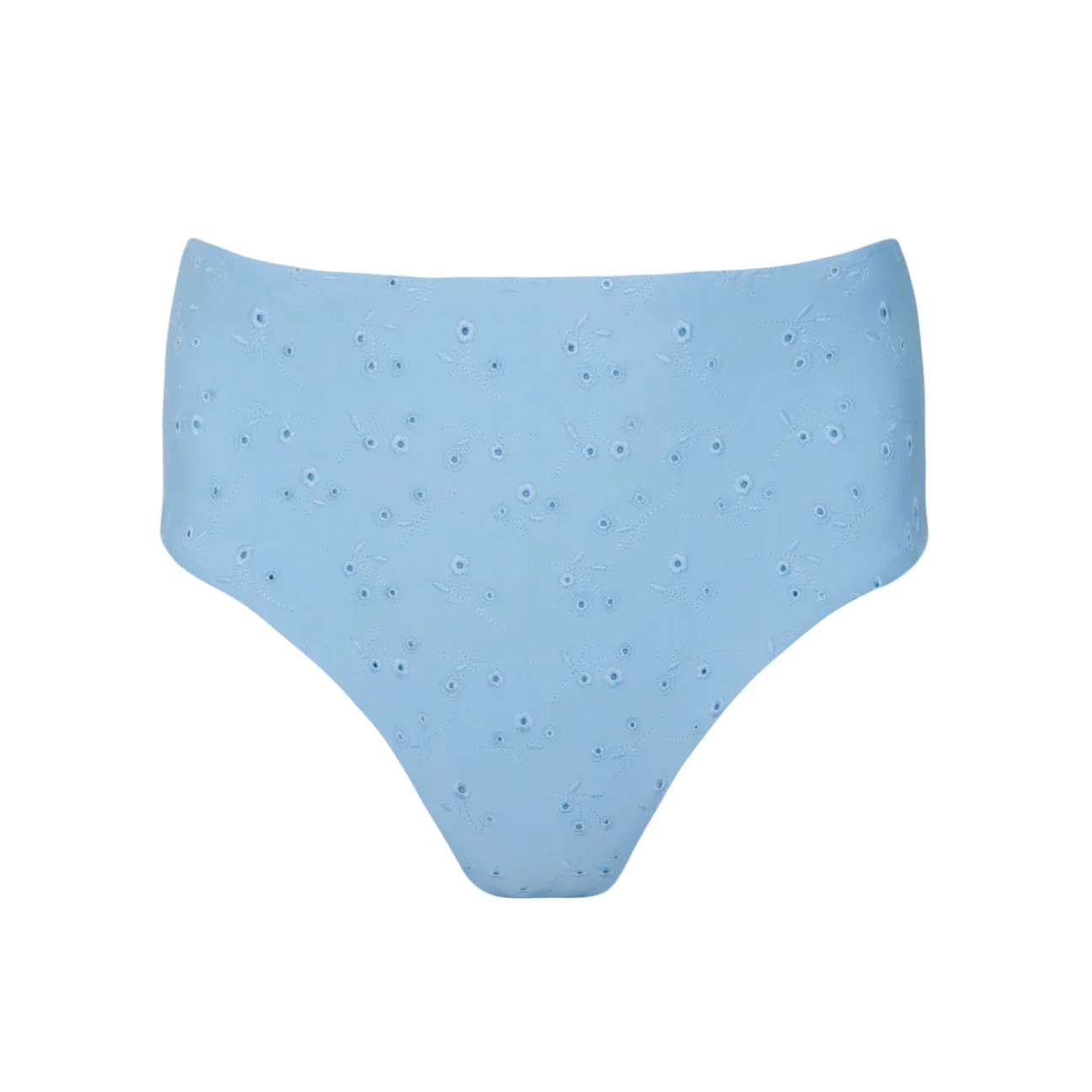 women's dusk blue eyelet high waist bikini bottom | Minnow