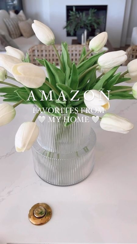 Amazon Favorites in my Home, home decor, faux tulips, ribbed vase, faux citrus tree, faux olive tree, hobnail glasses, the best pillow inserts, neutral pillow covers, cordless rechargeable lamp, viral TwoPages curtains, black curtain rod

#LTKHome #LTKVideo #LTKStyleTip