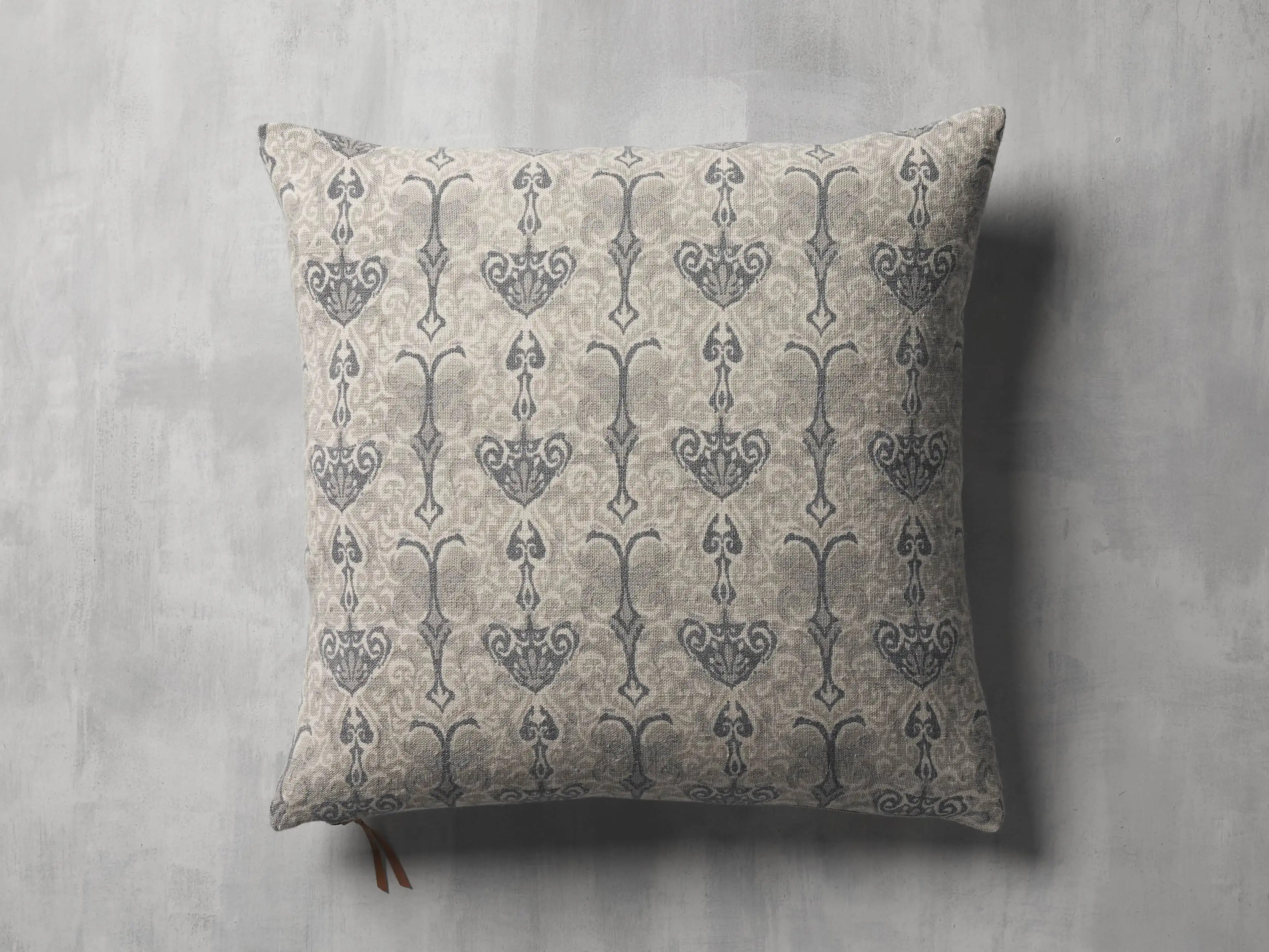 Reversible Printed Linen Pillow in Natural | Arhaus