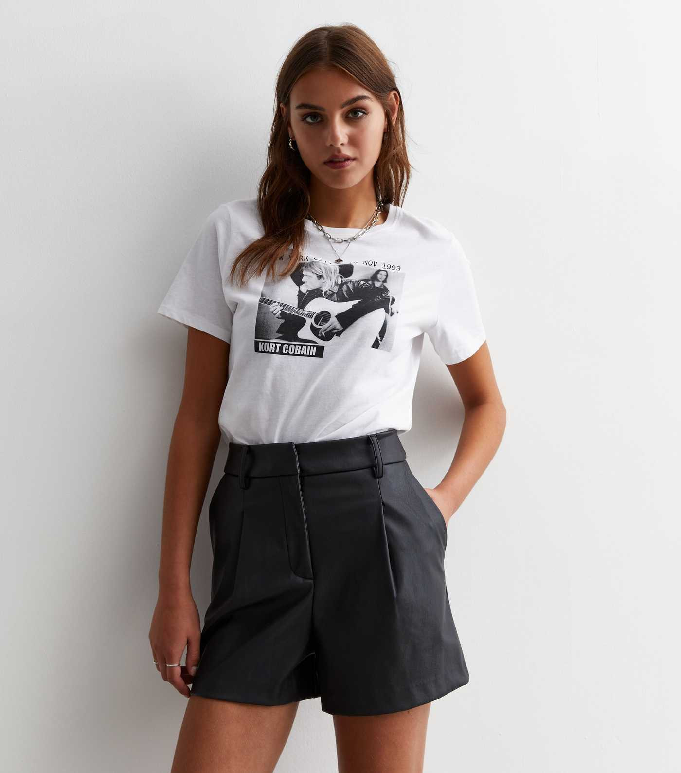 Black Leather-Look Tailored Shorts
						
						Add to Saved Items
						Remove from Saved Items | New Look (UK)
