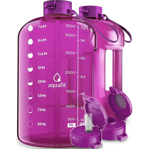 AQUAFIT 1 Gallon Water Bottle with Time Marker - Gallon Water Bottle Motivational One Gallon Wate... | Walmart (US)