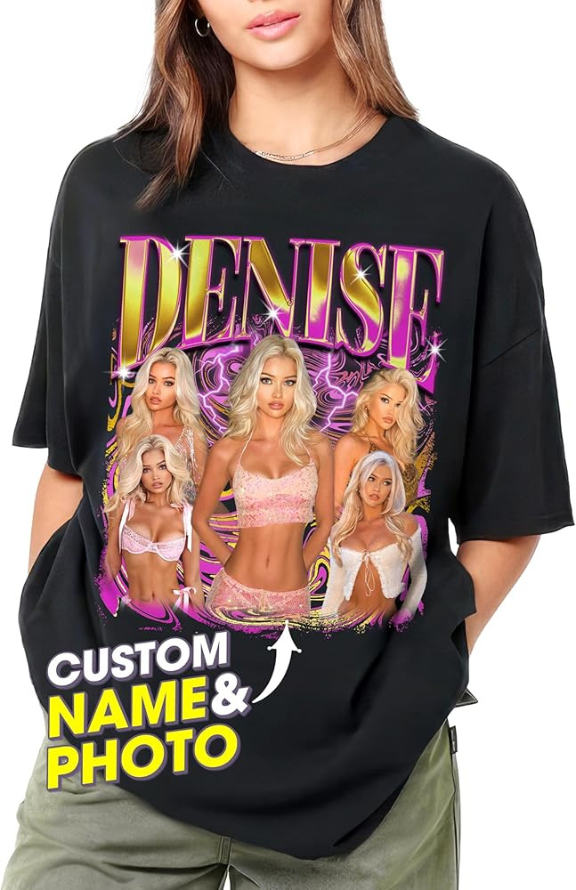 JIX & JOKY Custom Bootleg Rap Tee Shirt for Boyfriend Girlfriend Face Tshirt Custom Vintage Graph... | Amazon (US)