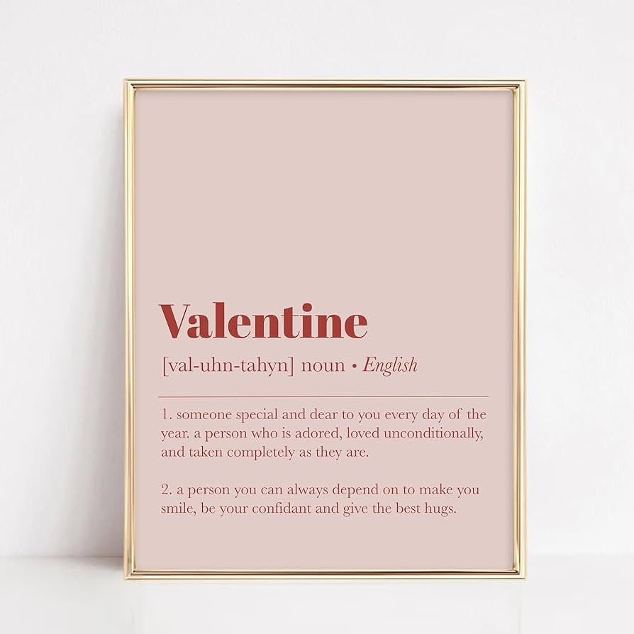JarThenaAMCS Valentine's Day Wall Art Print Pink & Red Valentine Connotation Art Poster Romantic ... | Amazon (US)