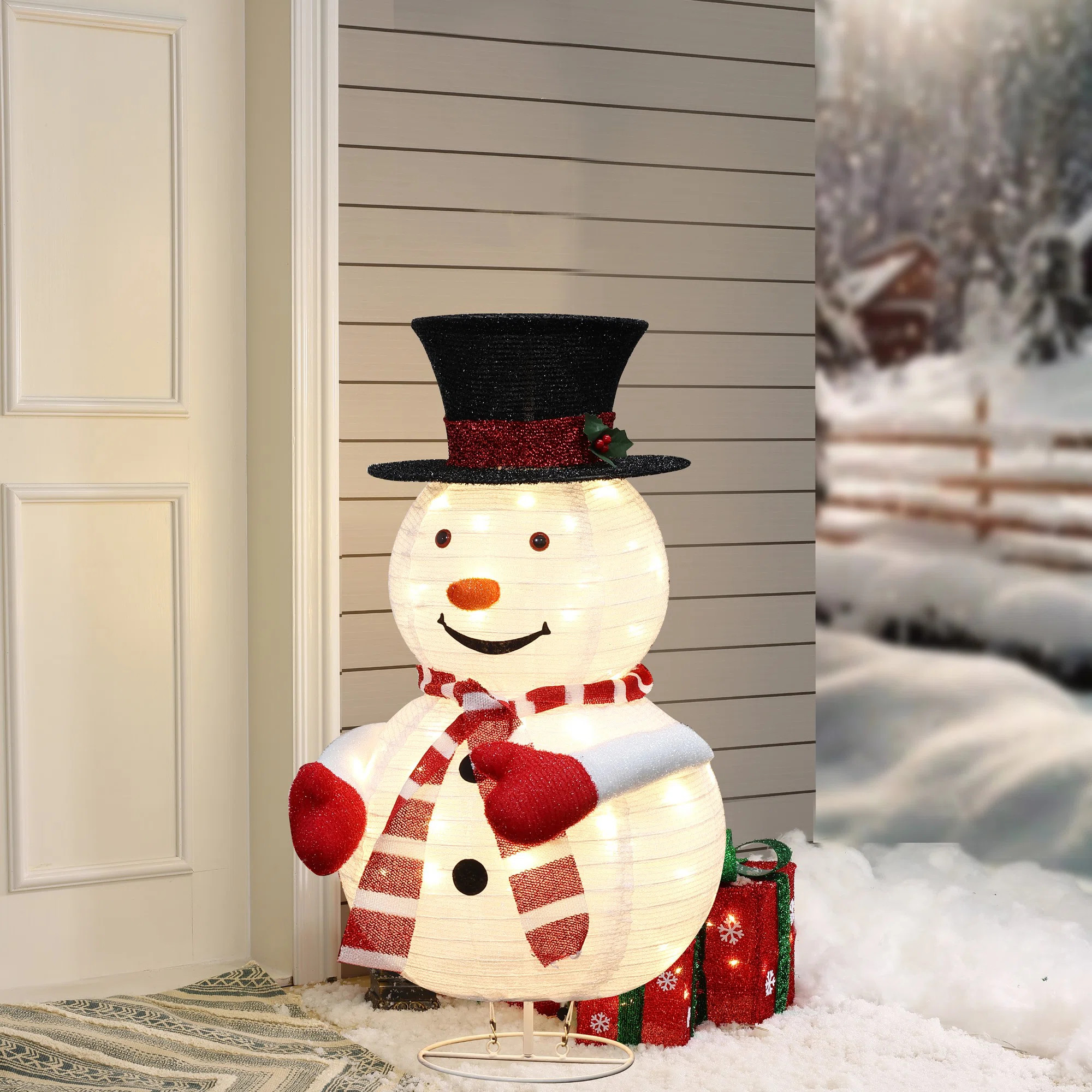 The Holiday Aisle® 30'' Lighted Snowman Indoor and Outdoor Holiday Decoration | Wayfair | Wayfair North America
