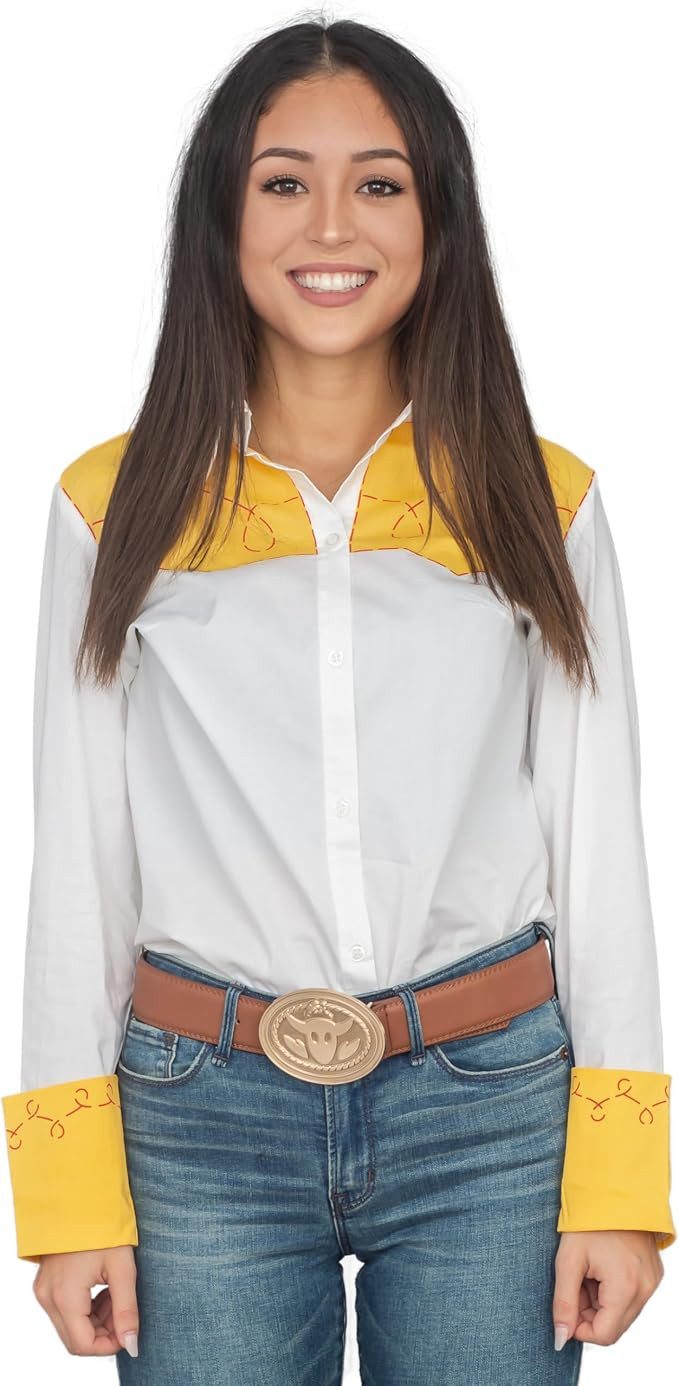 Jessie Cowgirl Adult Womens Halloween Costume Long Sleeve Shirt Cowboy Cosplay | Amazon (US)