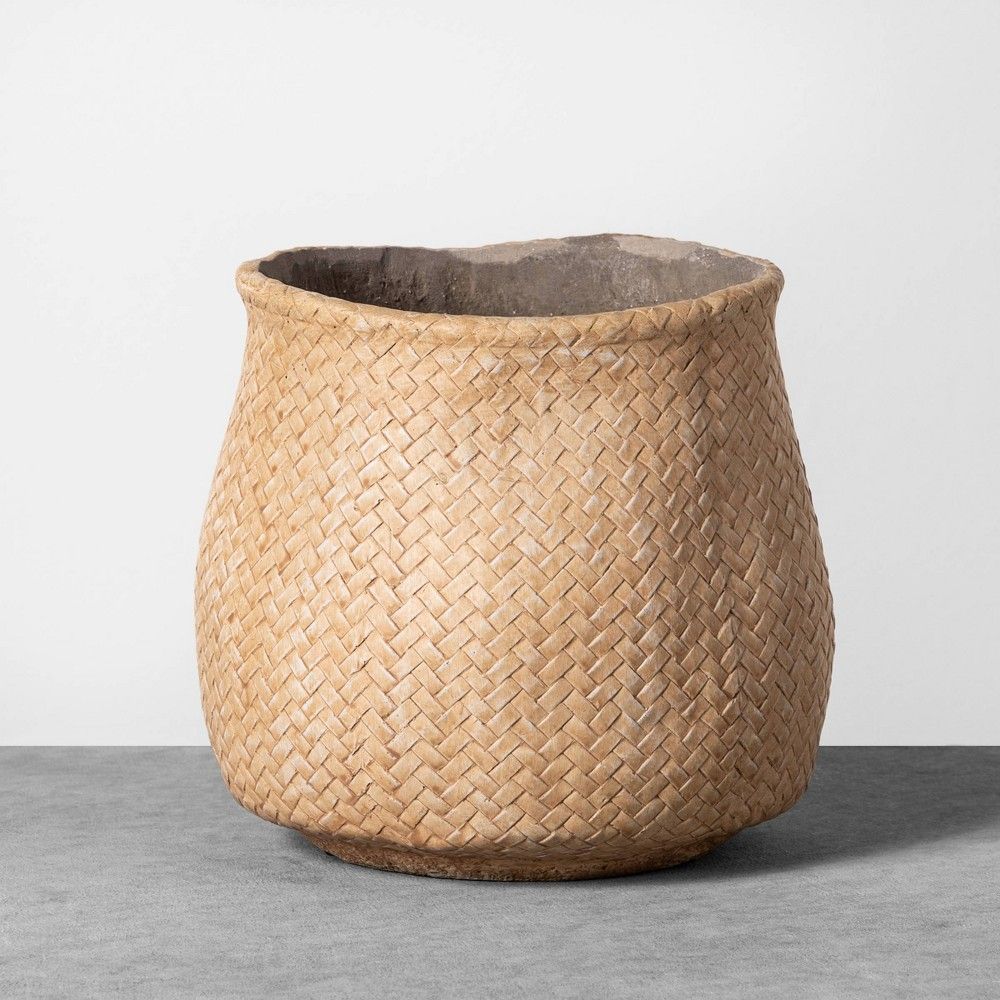 Small Planter Woven Cement - Hearth & Hand with Magnolia, Beige | Target