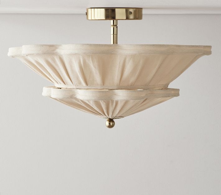Julia Berolzheimer Linen Scallop Flush Mount | Pottery Barn Kids