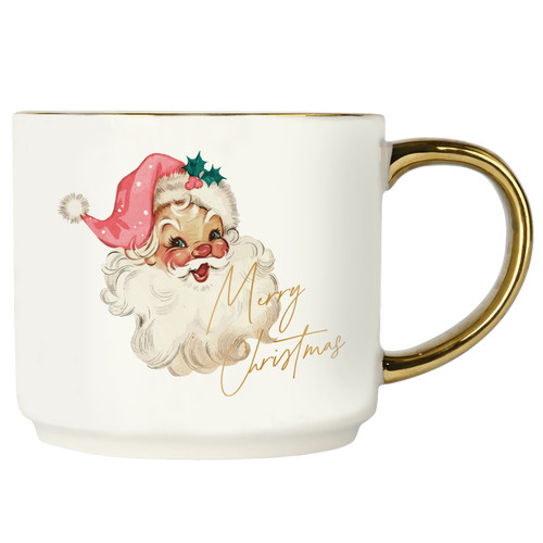 SWEET WATER DECOR Gold Handle Holiday Coffee Mug in Vintage Santa at Nordstrom | Nordstrom