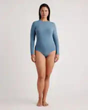 Stretch Cotton Jersey Long Sleeve Bodysuit | Quince