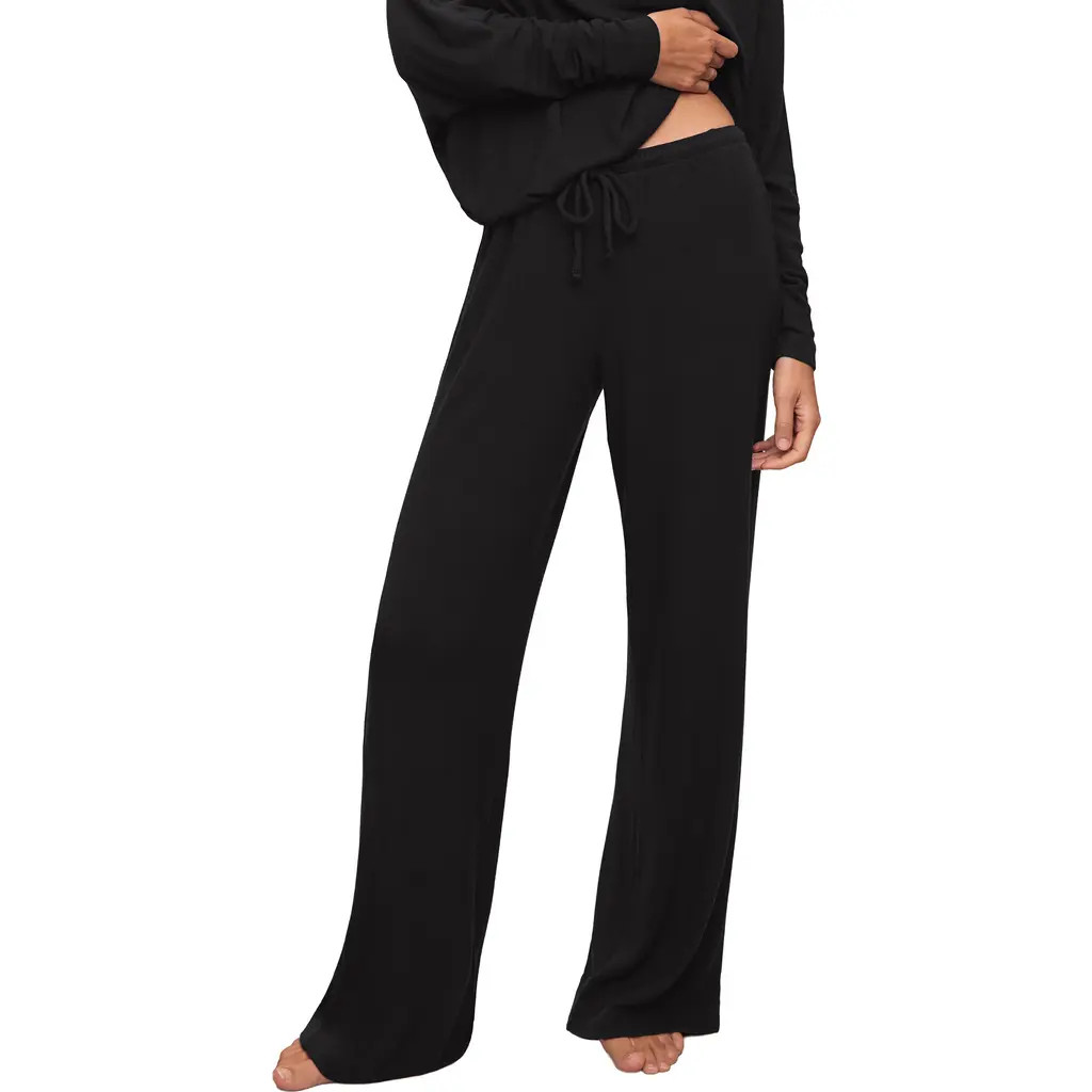 Eberjey Cozy Time Straight Leg Lounge Pants in Black at Nordstrom, Size Small | Nordstrom