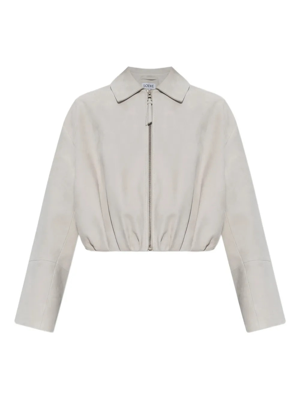 LOEWE zip-front cropped jacket - Grey | Farfetch Global